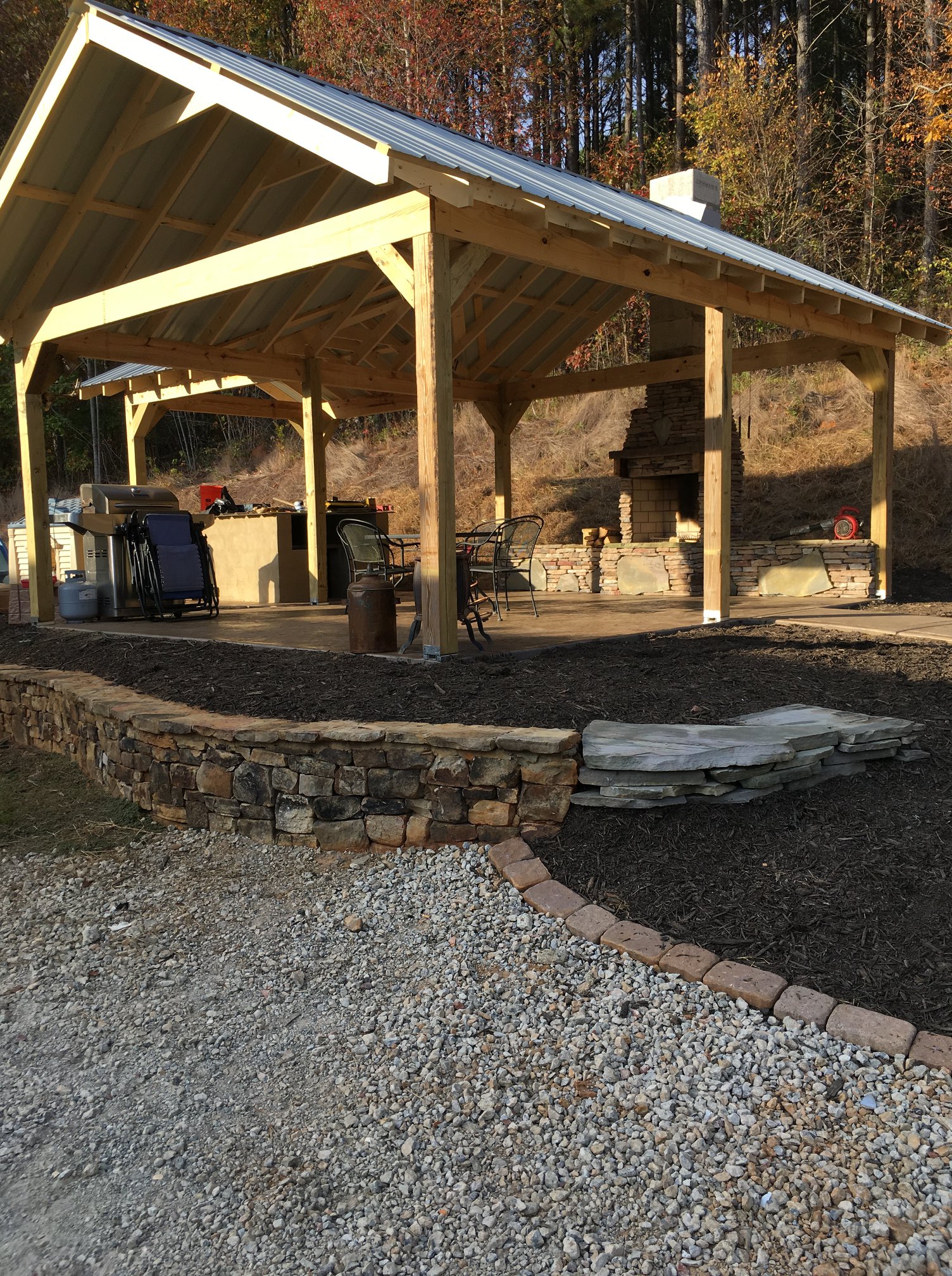 Pavilion & outdoor fireplace
